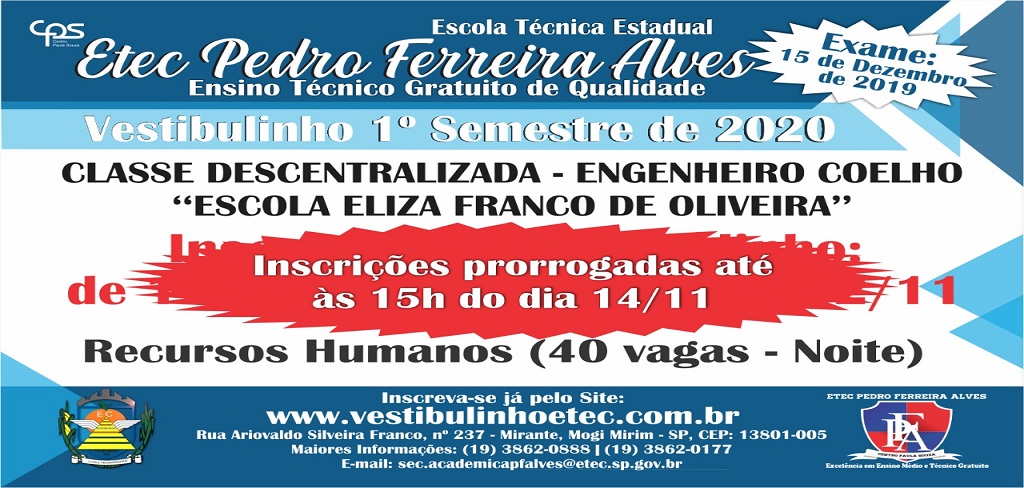 Vestibulinho da Etec - Inscrição foi prorrogada 