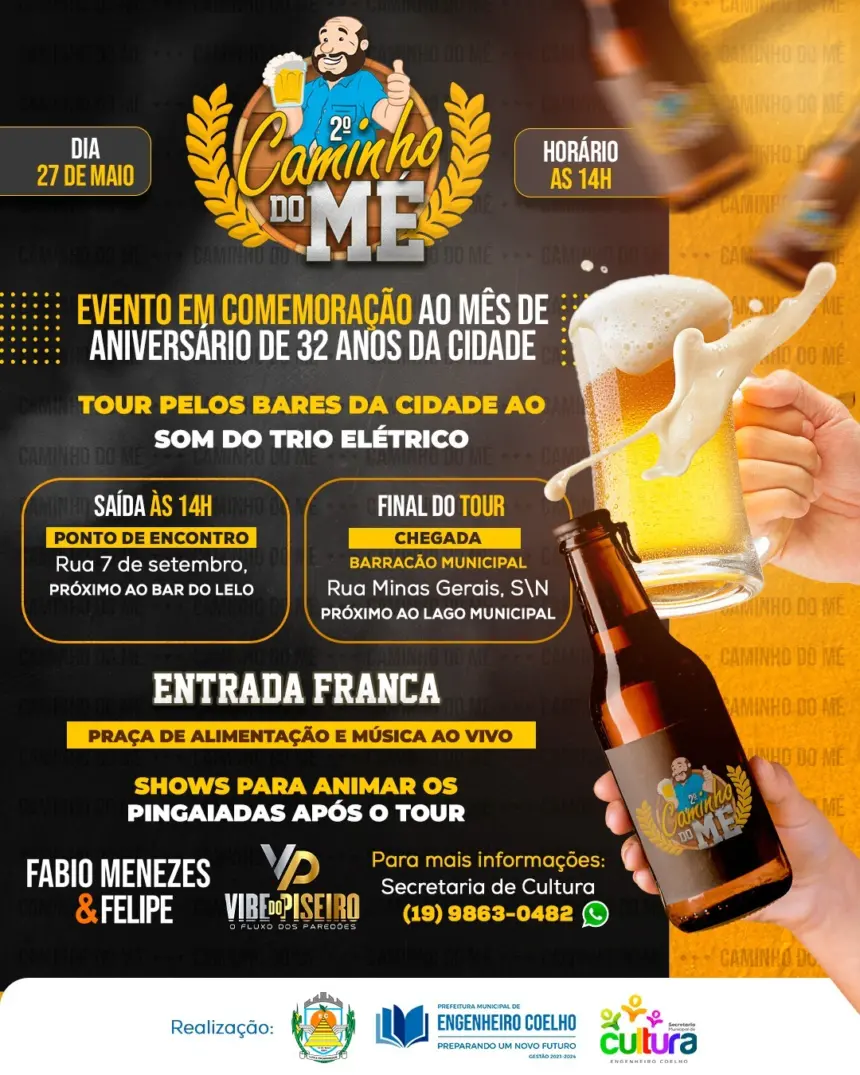 Caminho do Mé: Engenheiro Coelho celebra 32 anos de emancipação com evento dedicado aos apreciadores da bebida