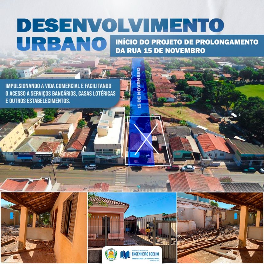 Prefeitura de Engenheiro Coelho promove desenvolvimento urbano com o prolongamento da Rua 15 de Novembro
