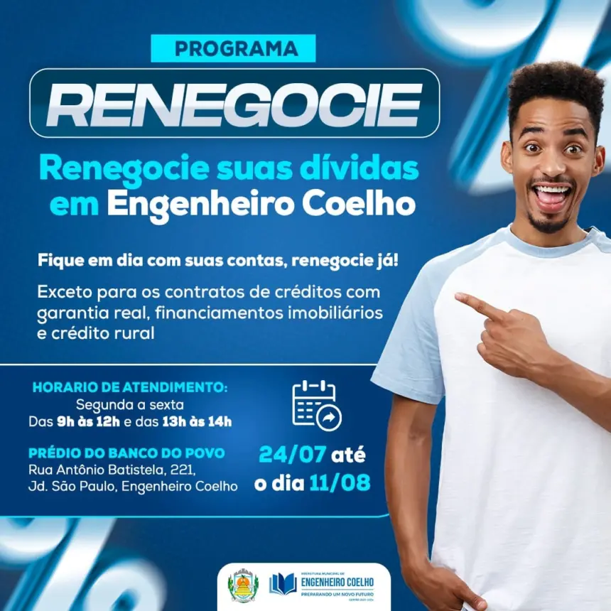 Mutirão RENEGOCIA: Oportunidade para Renegociar suas Dívidas em Engenheiro Coelho!