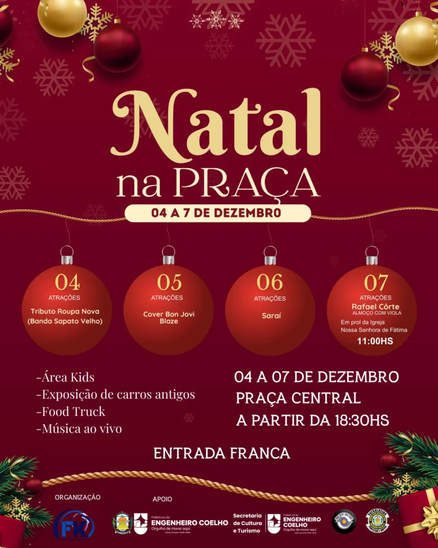Natal na Praça 2025 celebra cultura, tradição e integração das famílias.