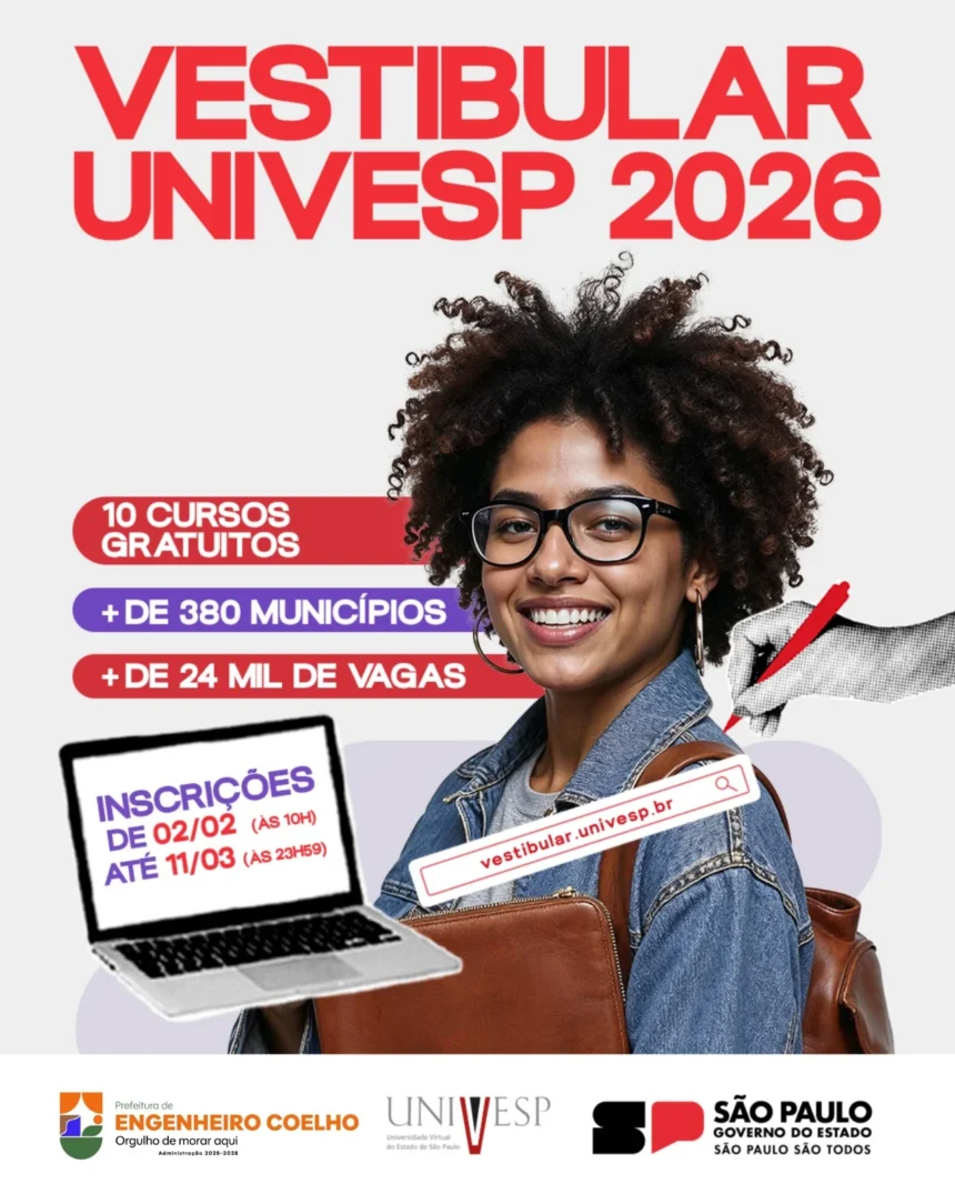 Vestibular Univesp 2026 com mais de 24 mil vagas gratuitas em todo o Estado