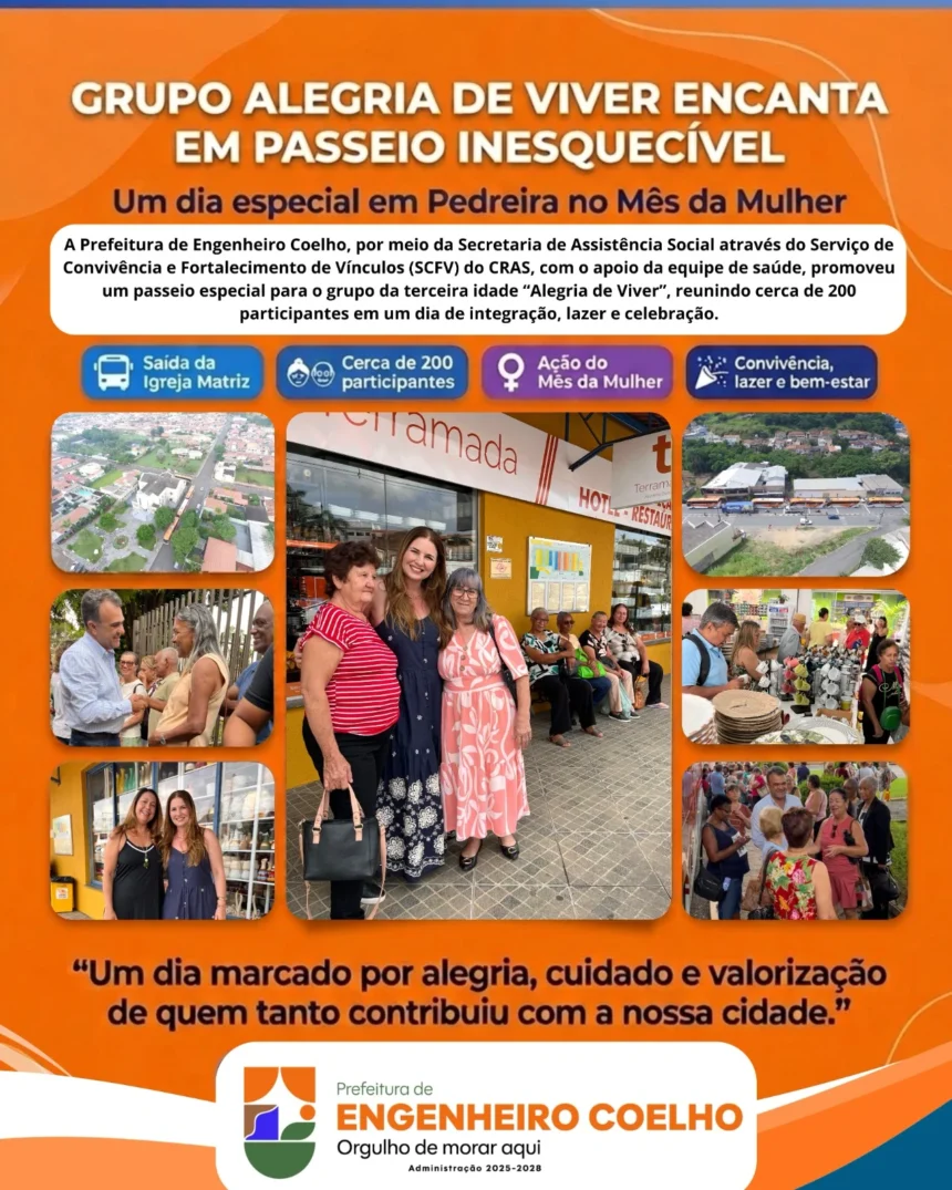 Grupo da Melhor Idade “Alegria de Viver” participa de passeio especial em Pedreira
